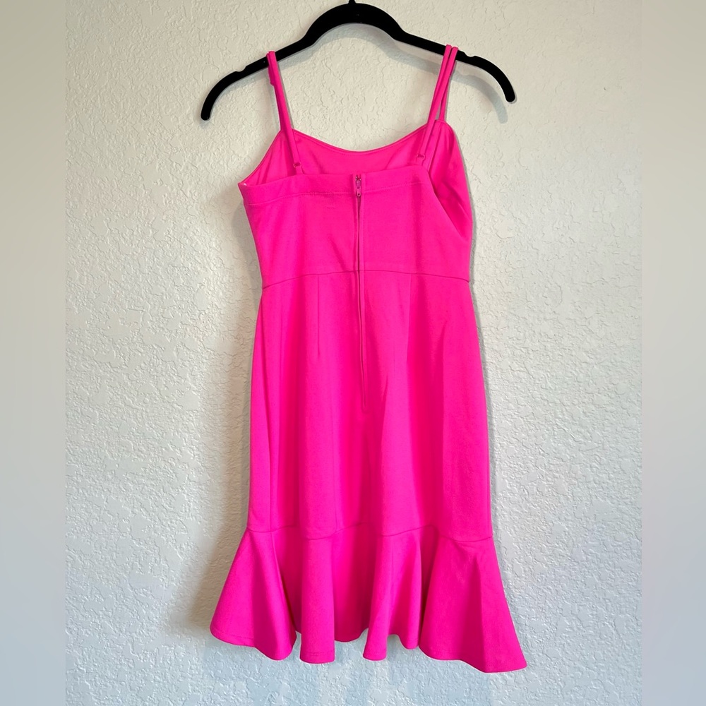 Teeze Me Hot Pink Formal Short Dress Spaghetti Straps Size 1/2 - Picture 3 of 4